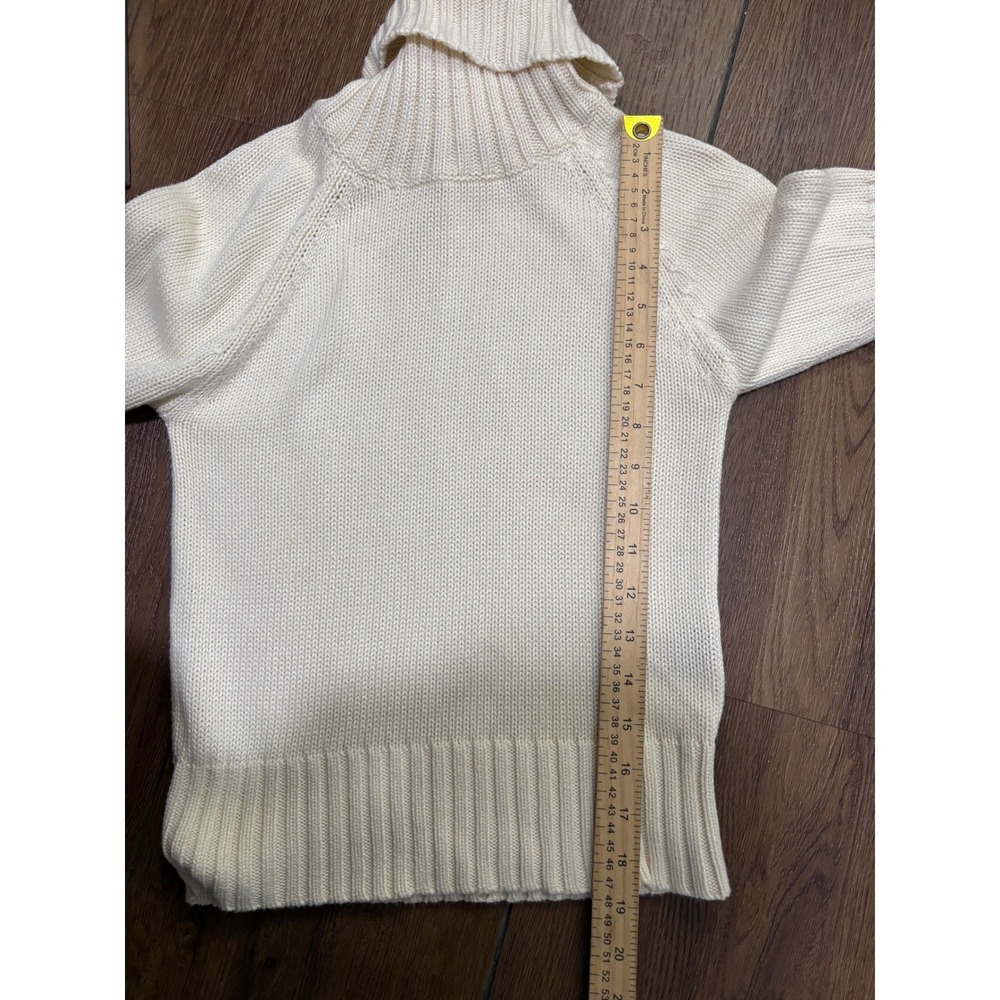 Vintage Ralph Lauren Cream Cotton Turtleneck Short Sleeve Sweater S Old Money - Picture 5 of 8